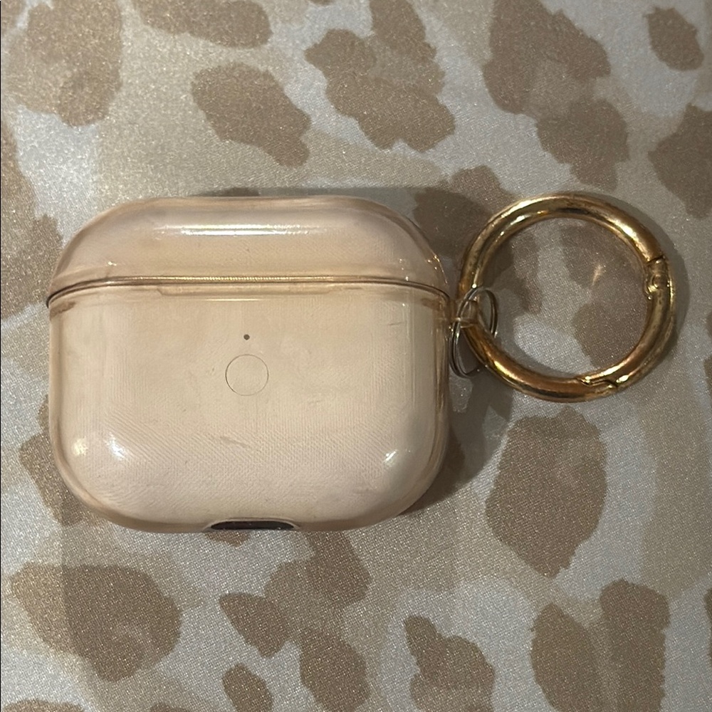 Pink Beige AirPods Gen 3 Case. Gold Ring for attachment. Like new!